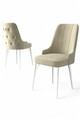 Set scaune 2 piese, Charlotte, Newa, Crem/Alb