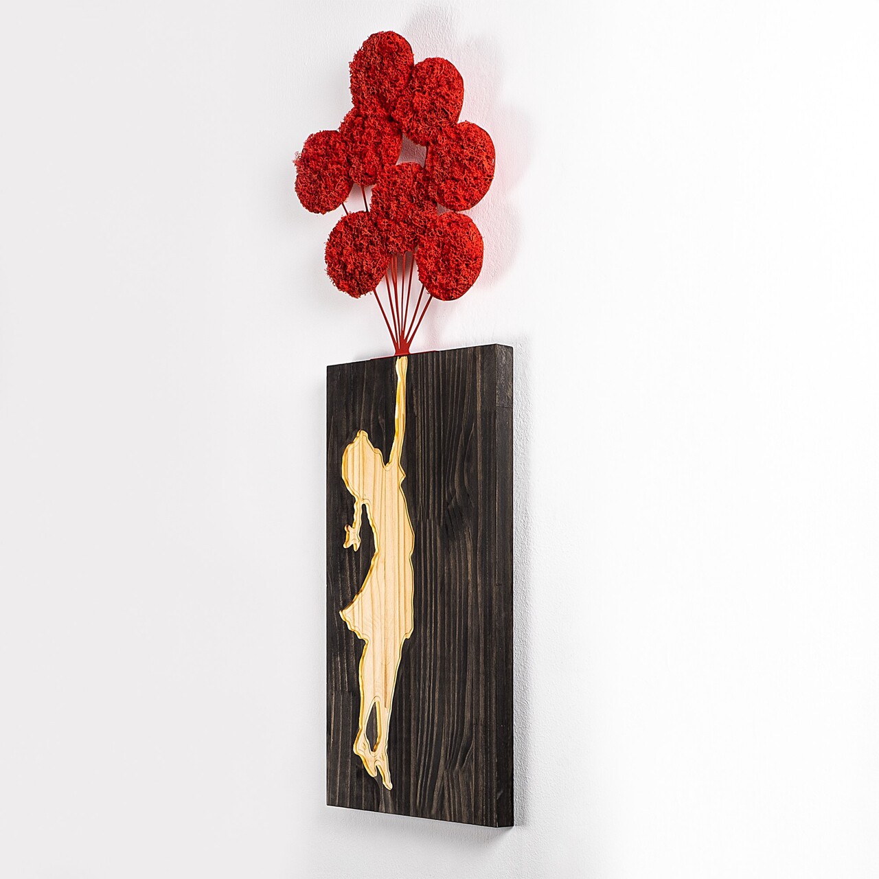 Decoratiune de perete, Banksy, Dimensiuni: 34 x 99 cm, Nuc / Maro / Roșu - view 7