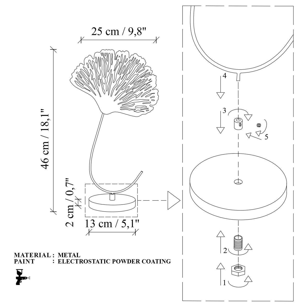 Decoratiune, Dm-005-A, 46x25x13 cm, Cupru/Negru - imagine 5