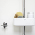 Suport baie cu montaj pe bara de dus, Brabantia, Caddy White, 24.4x13.3x7.5 cm, polipropilena, alb