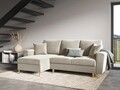 Coltar extensibil reversibil 4 locuri, Moghan, Micadoni Home, GL, 241x145x88 cm, catifea, bej deschis