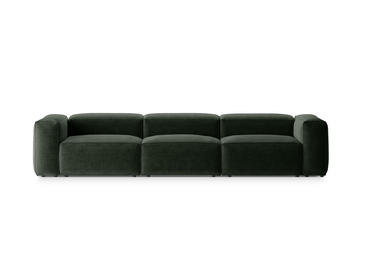 Canapea 4 locuri, Bergamo, Cosmopolitan Design, 364x108x70 cm, tesatura structurata, verde muschi