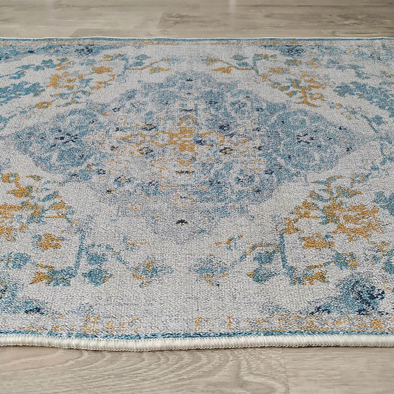 Covor, Woopamuk171, 140x220 cm, Bumbac/Poliester, Albastru - view 5