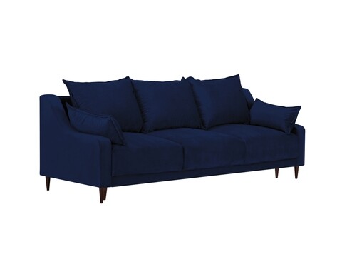 Canapea extensibila, Freesia, Mazzini Sofas, 3 locuri, cu lada de depozitare, 215x94x90 cm, catifea, albastru regal