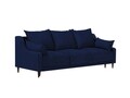 Canapea extensibila, Freesia, Mazzini Sofas, 3 locuri, cu lada de depozitare, 215x94x90 cm, catifea, albastru regal