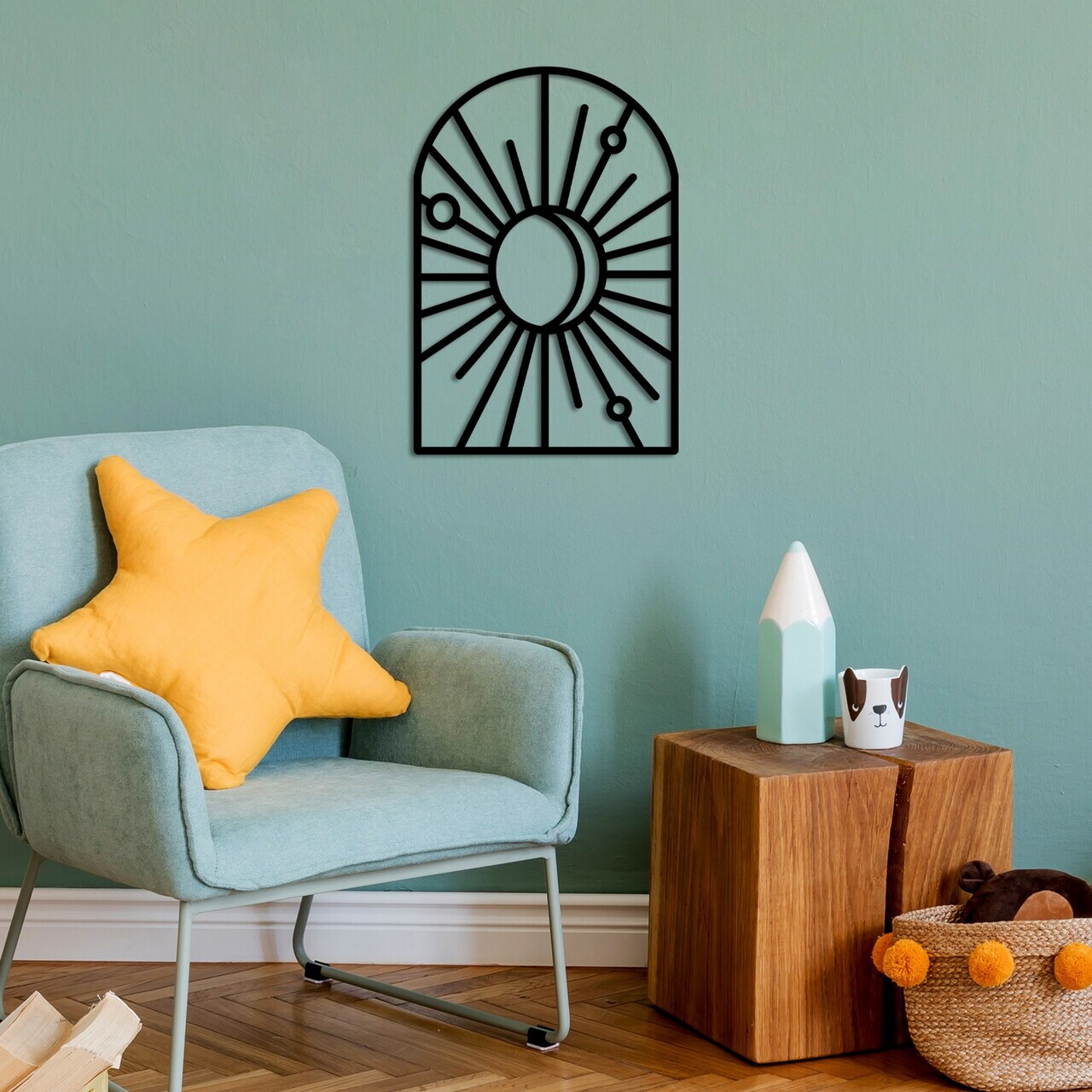 Decoratiune de perete, Window And Crescent, Dimensiune: 50 x 34 cm, Negru — imaginea 3