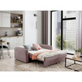 Canapea extensibila 3 locuri, ELTAP, Laine, 155x105x75 cm, lemn/poliester, roz
