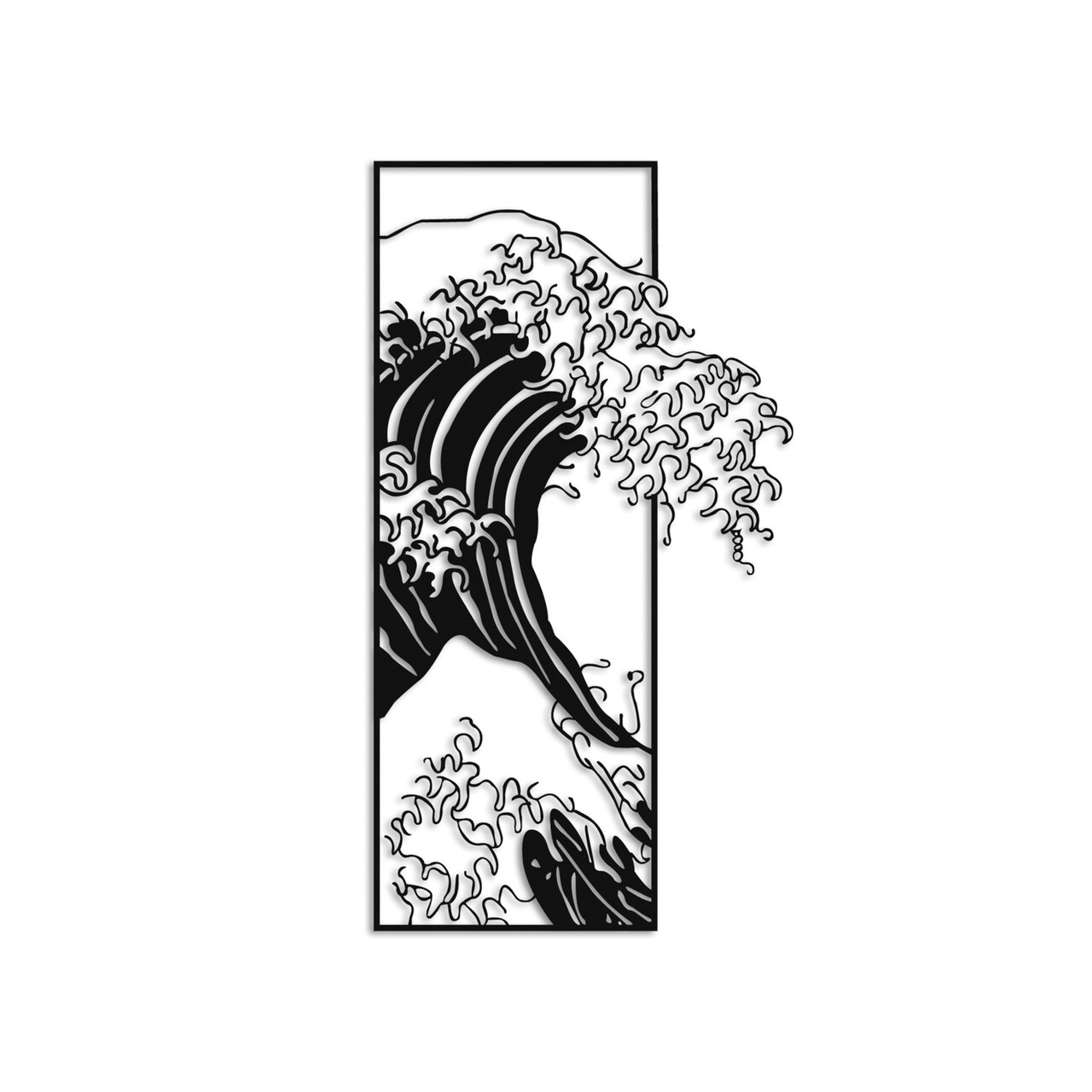 Decoratiune de perete, Waves 3, Dimensiuni: 34 x 62 cm, Negru - view 5