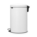 Cos de gunoi cu pedala, Brabantia, Icon Mineral Ethernal White, 20 L, inox, alb