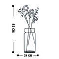 Decoratiune, Flowerpot, 24x52 cm, Metal, Negru