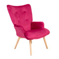 Fotoliu Moss, Homla, 70x55x95 cm, lemn/catifea din poliester, fucsia