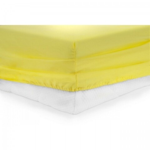 Cearceaf de pat cu elastic Yellow Heinner, 90×200 cm, 100% bumbac, galben