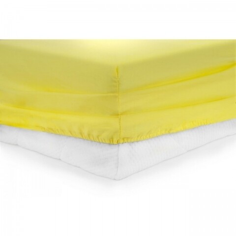 Cearceaf de pat cu elastic Yellow Heinner, 90x200 cm, 100% bumbac, galben