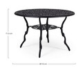 Masa Victoria, Bizzotto, Ø110 x 71.5 cm, aluminiu turnat, finisaj mat, gri carbune