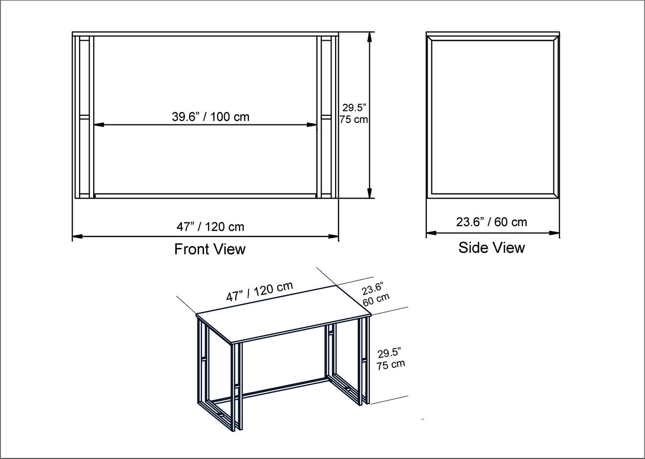 Birou, Hadley, Alfa, 120x75x60 Cm, Alb