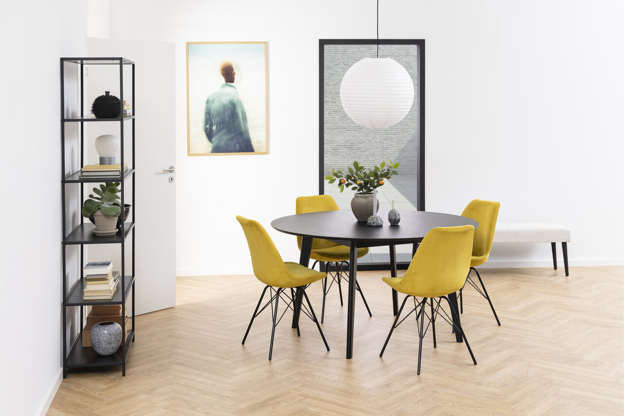 Scaun Eris, Actona, 48.5x54x85.5 cm, tesatura corduroy/otel, galben - view 6