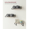 Set 3 rafturi de perete, Vasagle, Industrial Design, 40 cm/35 cm/30 cm, PAL/otel, gri