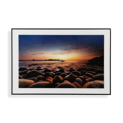 Tablou decorativ Rocks at Sunset, Versa, 40 x 60 cm, sticla/MDF