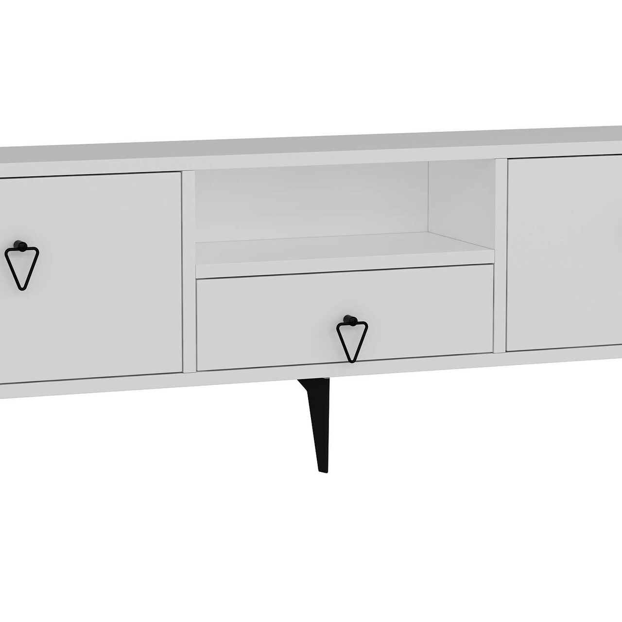 Comoda TV, Hanah Home, 1302-DROP-1, 140x49x30 cm, PAL , Alb/Negru - view 6