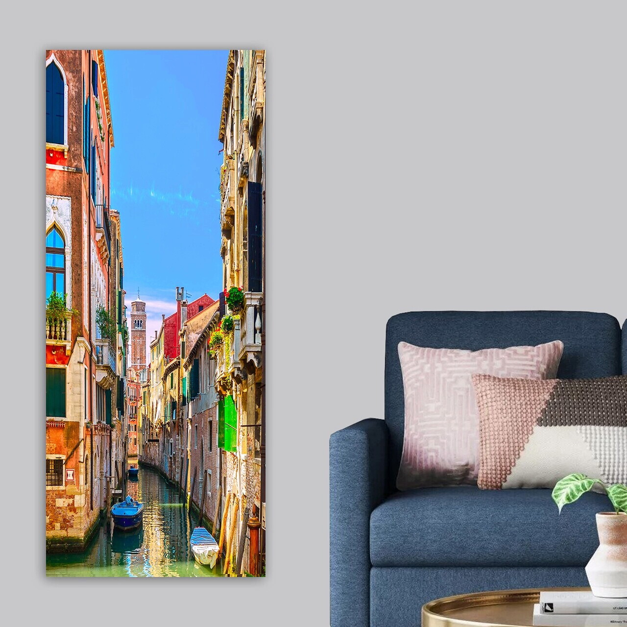 Tablou decorativ, DKY230672062_50120, Canvas, Rama din lemn (grosime 3 cm), Multicolor