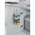 Suport pentru pungi Galileo Metaltex, 12x12x36 cm, metal/invelis Polytherm, argintiu