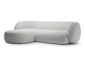 Coltar stanga 3 locuri, Kate, Micadoni, 285x176x76 cm, tesatura structurata, gri deschis melanj