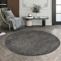 Covor Shaggy Bugio, Decorino, 120x120 cm, polipropilena, antracit