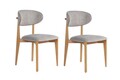Set scaune 2 piese, Wayland, Lionte, Gri / Stejar deschis
