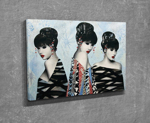 Tablou decorativ, dc366, canvas, lemn, multicolor