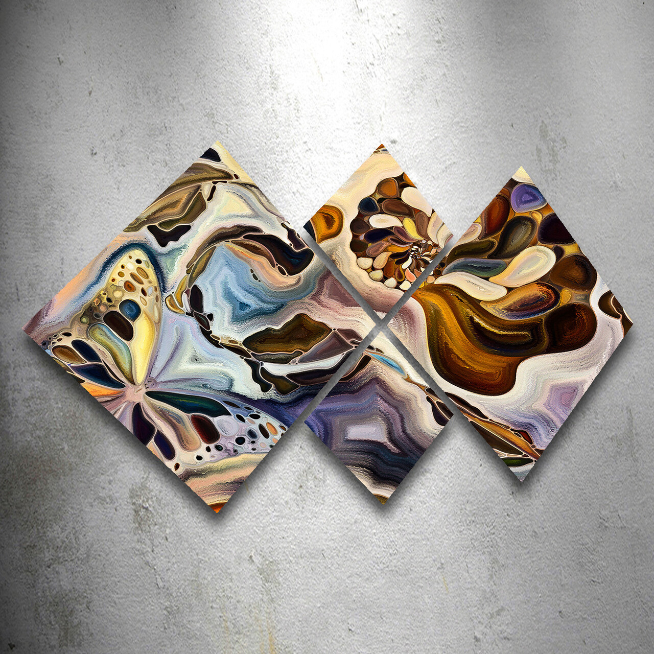 Set 4 tablouri decorative, 4MDF1302490105, MDF, Imprimat UV, Multicolor - 1 | YEO