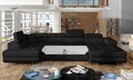 Coltar extensibil stanga 6 locuri ELTAP, Rod-60, Rodrigo, 345x202x90 cm, lemn/poliester, negru