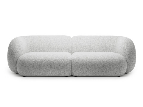 Canapea modulara 4 locuri, Kate, Micadoni, 243x99x76 cm, tesatura structurata, gri deschis melanj