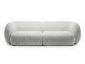 Canapea modulara 4 locuri, Kate, Micadoni, 243x99x76 cm, tesatura structurata, gri deschis melanj