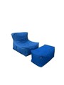 Set fotolii tip puf (2 piese), Pufito, 535PFT1212, Poliester, Albastru