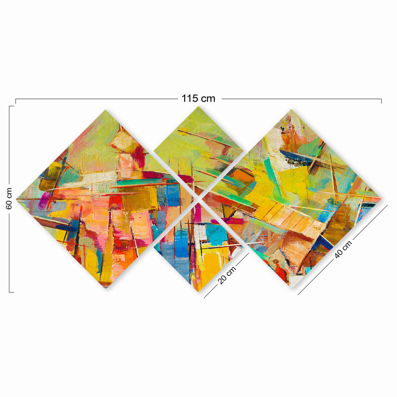 Set 4 tablouri decorative, 4MDF129236510, MDF, Imprimat UV, Multicolor