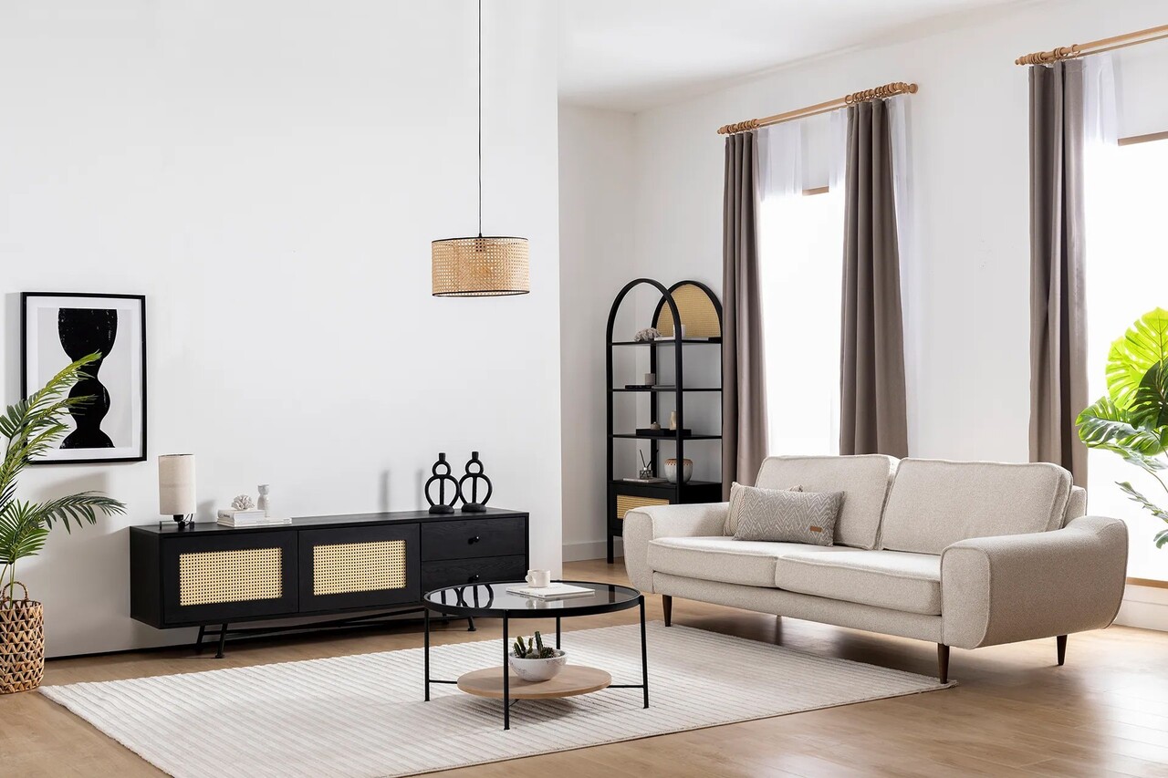 Comoda TV, Hanah Home, Nala 180, 180x55x40 cm, PAL, Negru - view 2