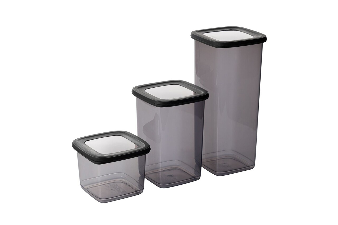 Set recipiente depozitare, Hermia, 964FRM5386, Dimensiune: 10 x 10 x 16,5 cm/ 1200 ml (6 bucăți), Antracit - imagine 3