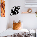 Decoratiune de perete, Planet - M122, metal, 70 x 67 cm, negru