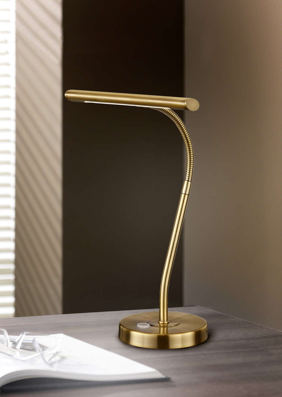 Lampa de masa Curtis, TRIO, 18x35 cm, 4W, 1x SMD LED, metal, bronz mat - 2 | YEO