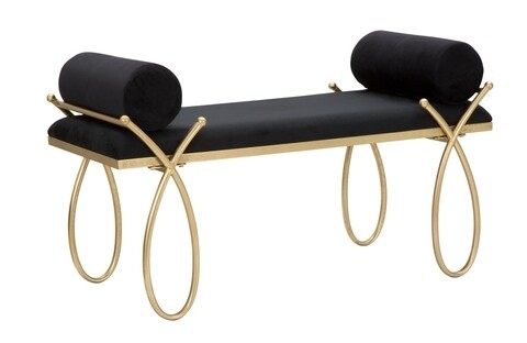 Bancheta Ribbon Black, Mauro Ferretti, 112.5 x 49 x 53 cm, fier/poliester Mauro Ferretti