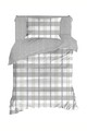Lenjerie de pat pentru o persoana (SE), MyHome - White, Grey, Mjolnir, Bumbac Ranforce