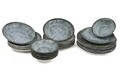 Serviciu de masa, 24 piese, Kutahya Porselen, NNTS24Y2894010M, nano portelan, bleu/negru