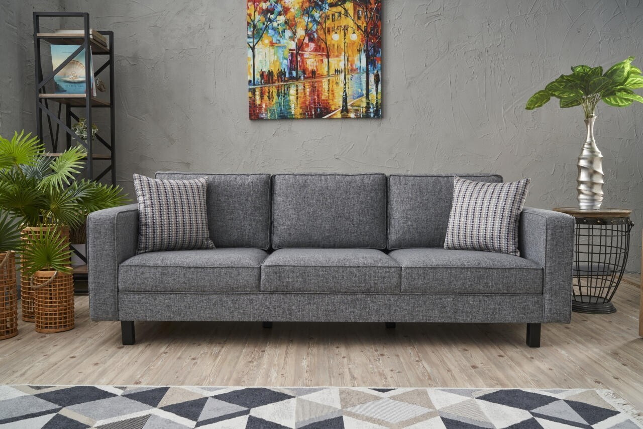 Canapea 3 locuri, Atelier del Sofa, 613LFS1184, Gri
