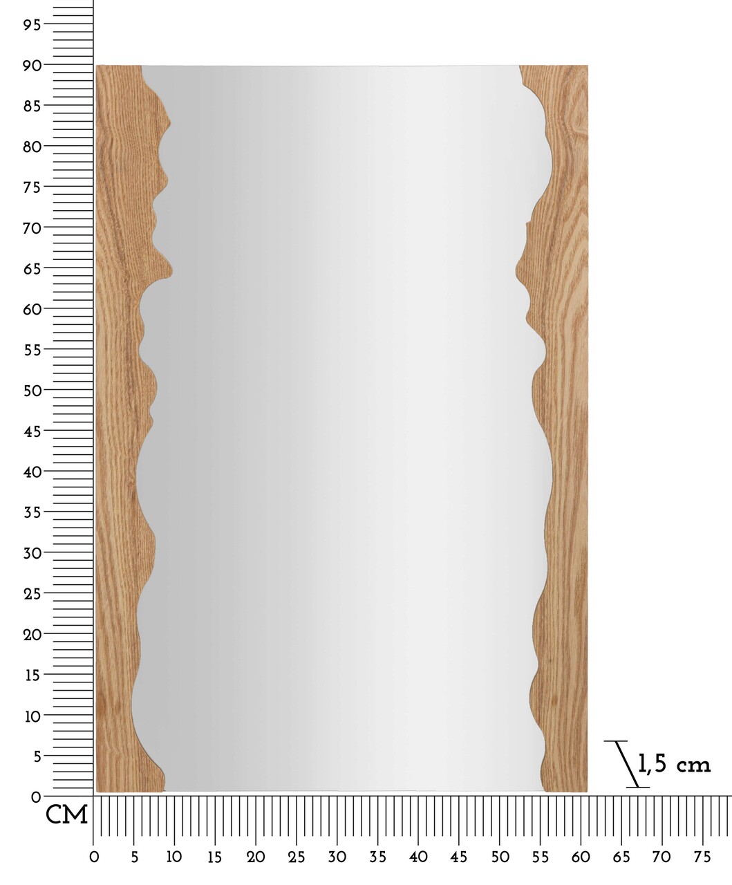 Oglinda decorativa Shape, Mauro Ferretti, 60x90 cm, MDF/sticla, natural