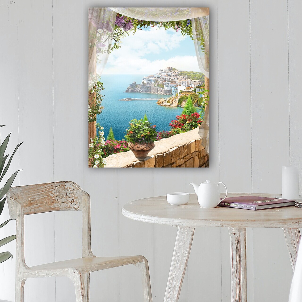 Tablou decorativ, 414402625_70100, Canvas, Rama din lemn (grosime 3 cm), Multicolor