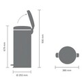 Cos de gunoi cu pedala, Brabantia, NewIcon, 30 L, 38x29.3x67.9 cm, otel, alb