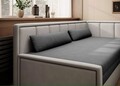 Canapea extensibila brat dreapta 3 locuri, ELTAP, Fulgeo, 214x82x77 cm, lemn/catifea din poliester, gri inchis/gri deschis