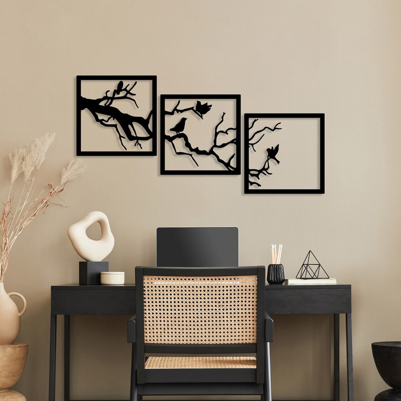 Decoratiune de perete, Bough Trio B, Grosime: 1,5 mm, Negru — imaginea 2