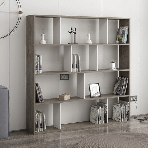 Corp biblioteca, Colman, Hodbi, 145.2x25x145 cm, Alb / Wenge Colman