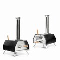 Cuptor de pizza pe peleti cu accesorii Pizzahven, InnovaGoods, pentru exterior, 42 x 81 x 80 cm, piatra/lemn/inox, negru